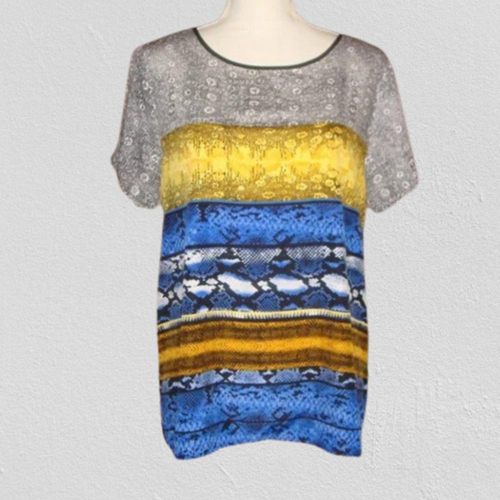 Kenneth Cole Snake Print Blouse M